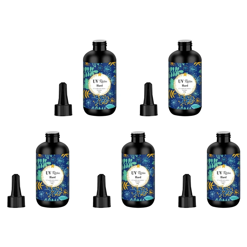 

5X UV Resin 200G Transparent Ultraviolet Curing Clear Hard Type Resin, Solar Cure Resin For DIY UV Resin Jewelry Making