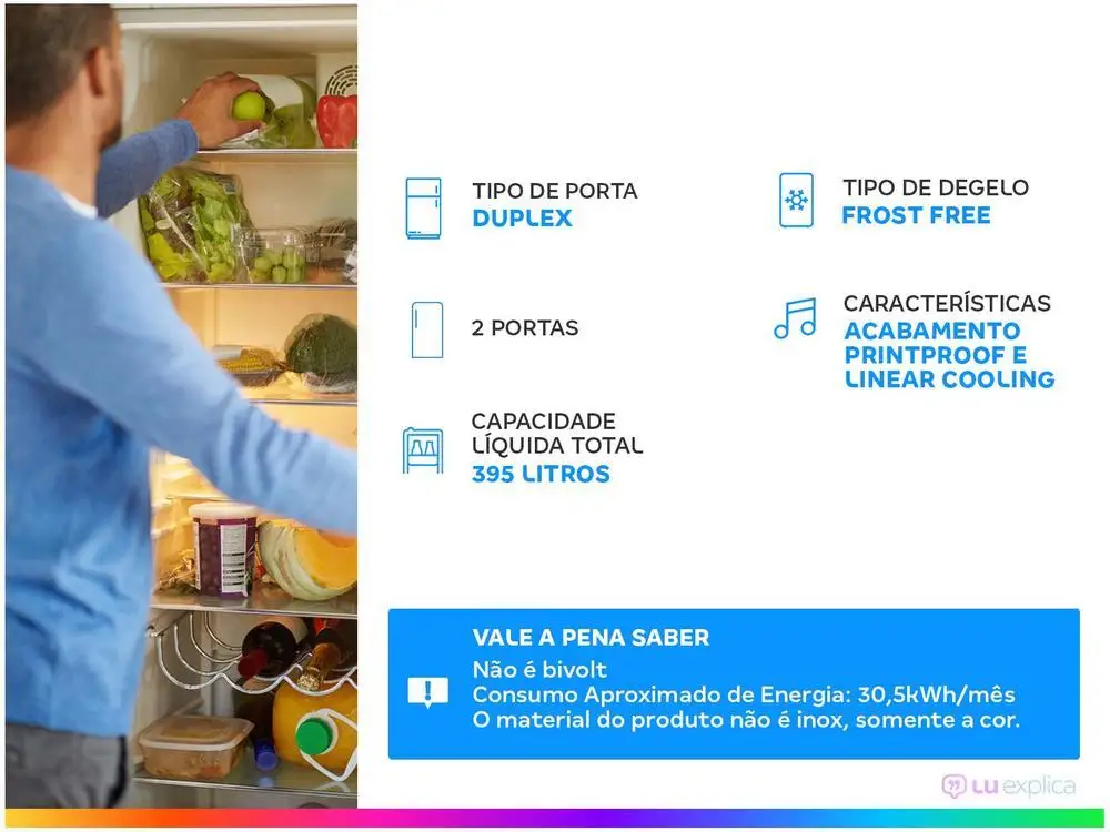 Geladeira/Refrigerador LG Frost Free Duplex 395L - 110V 2