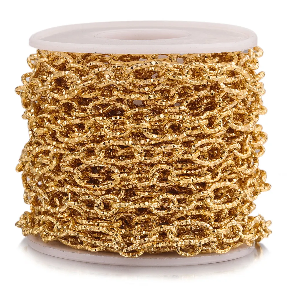 1M Stainless Steel Large Heavy Embossing Oval Cable Gold Chain for Hip