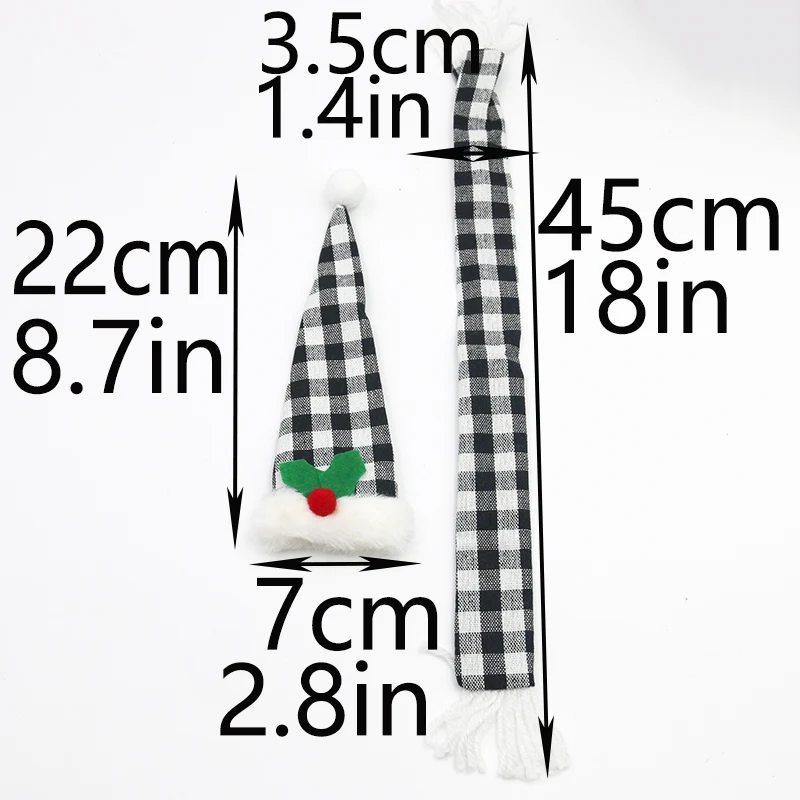 (1pcs/pack) Christmas plaid cloth red wine bottle set, dining table decoration, festive atmosphere creation set, Christmas decor