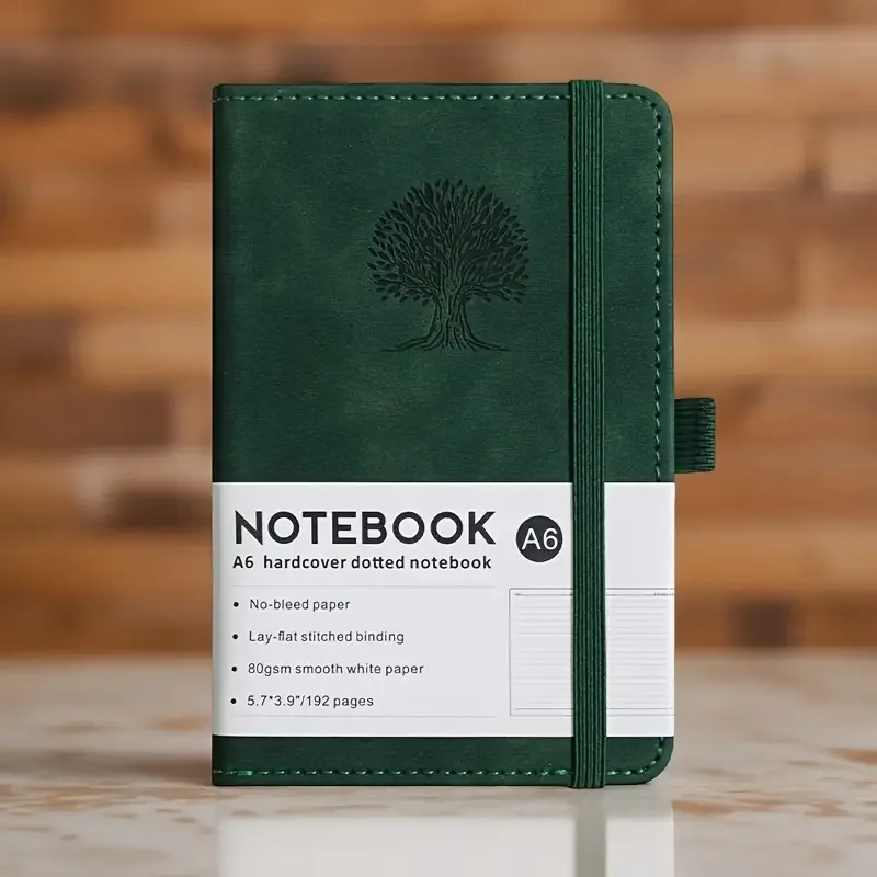Compact A6 Hardcover Faux Leather Journal with 192 Pages - Ideal for Meetings, Note-Taking, and Daily Journaling