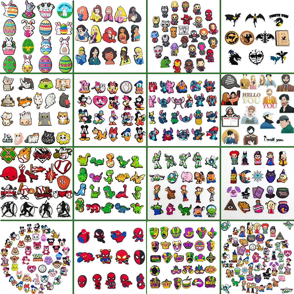 Shoe Charms 30 Sets PVC Sandals Accessories DIY Buckle Decoration Party Favors