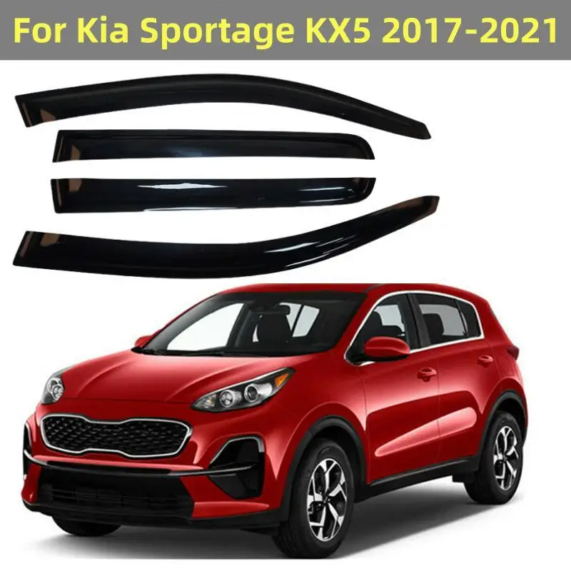 

For Kia Sportage KX5 2017-2021 Car Window Visor Deflector Sun Rain Guard Awnings Shelters Adhesive Cover Trim Weathershields