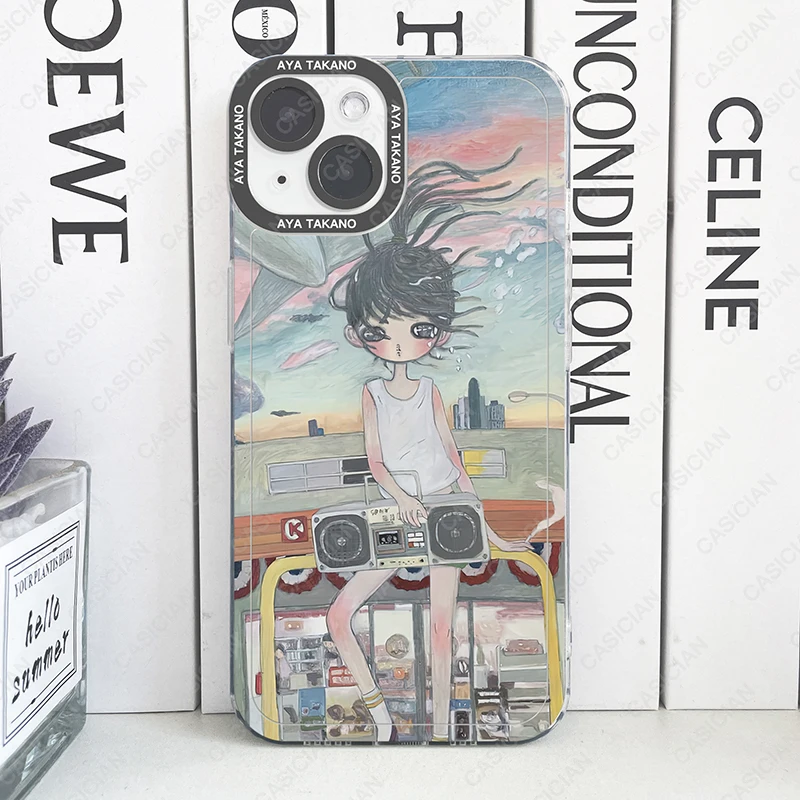 Art Cartoon Aesthetic Aya Takano Phone Case For iPhone 14 13 12 11 Pro Max Mini XS X XR SE Soft Silicone Clear Cover- Sd77a9f56d0d24daaa4bea24d411d452a8
