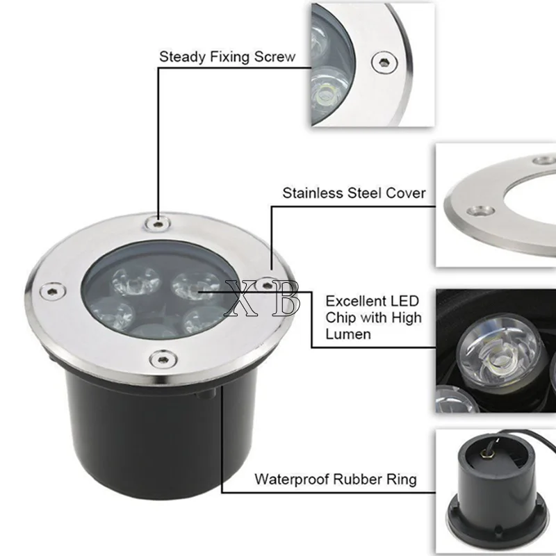 Waterproof Led Light Garden Underground Lamps 3W 5W 7W 9W IP67 Outdoor Buried Path Spot Recessed Ground Lighting AC85-265V DC12V 5