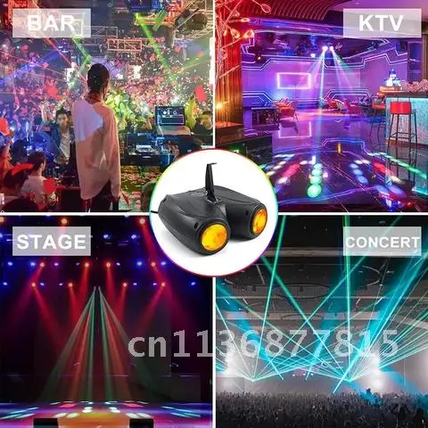 

Double Head Disco Lamp LED Spotlight Colorful DJ Party Light Projector Stage Effect For Home Entertainment Wedding Xmas Lighting