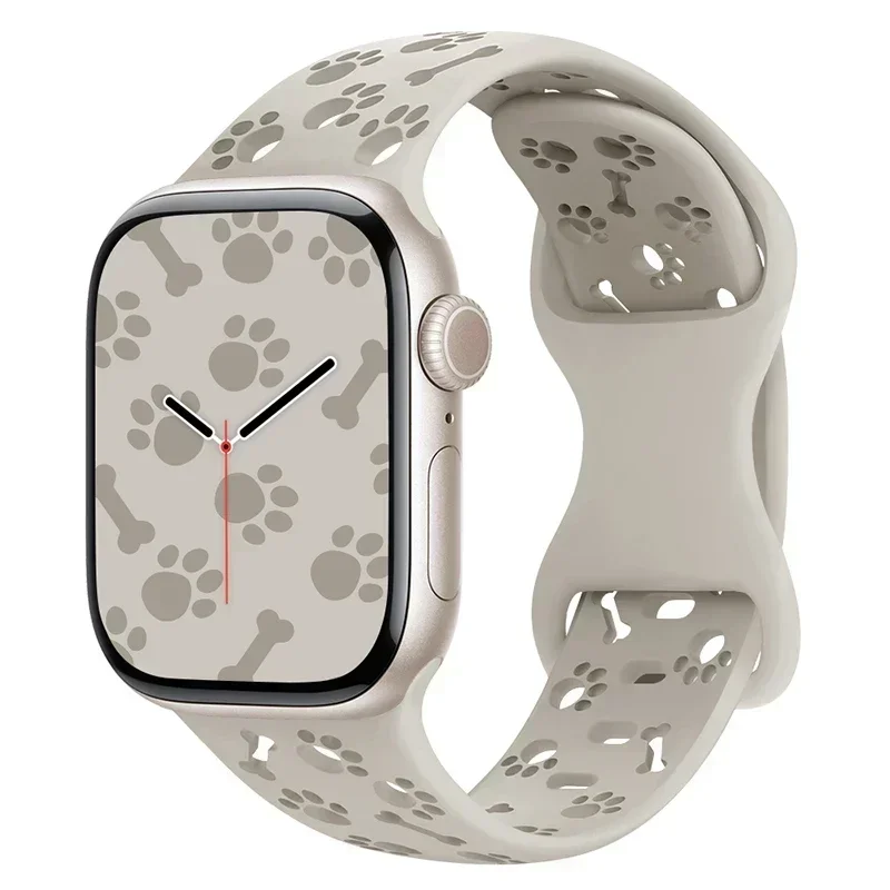 ตัวเลือกสินค้า สายรัดข้อมือซิลิโคนลายอุ้งเท้าสุนัขสำหรับ Apple Watch