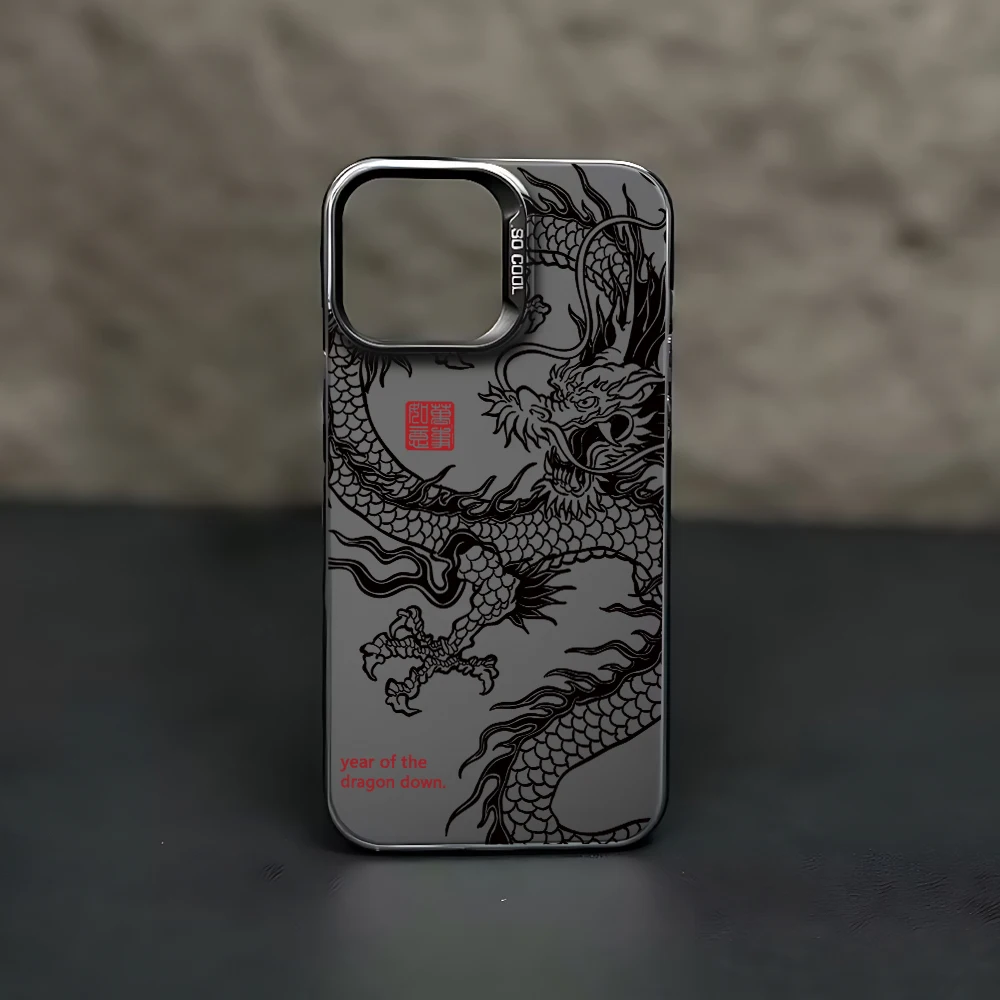 Sacred Chinese Dragon Matte Phone Case - Elegant Back Cover Design