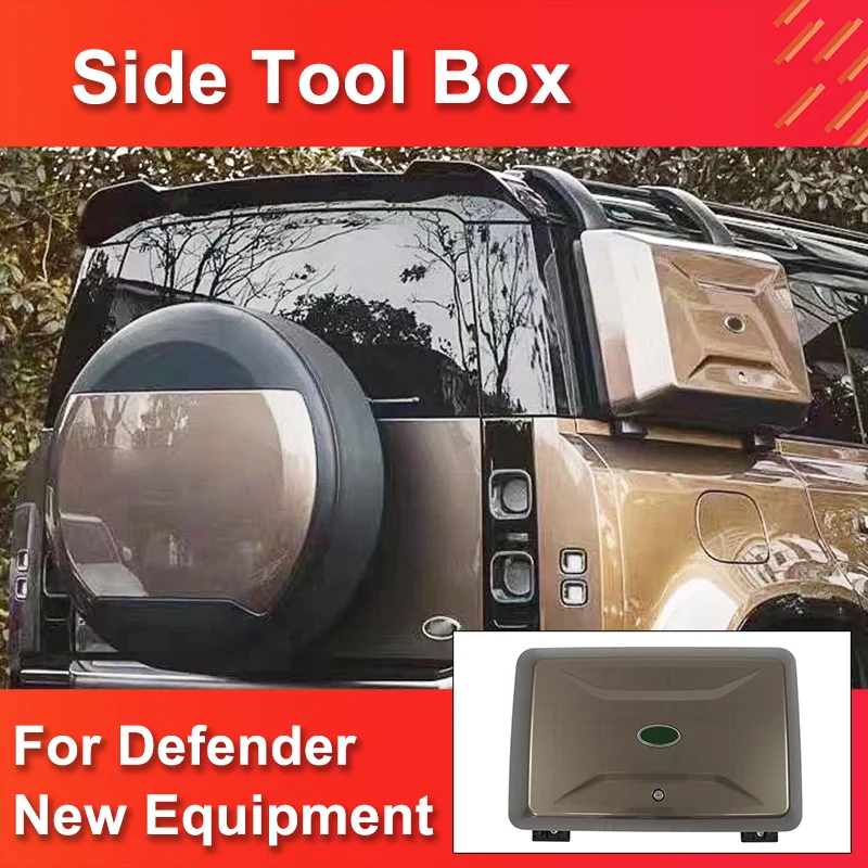 

Brown Side Tool Box for Land Rover Defender 2020-2023 Luggage Box Roof Rack Box Lockable External Equipment Box for Defende 110