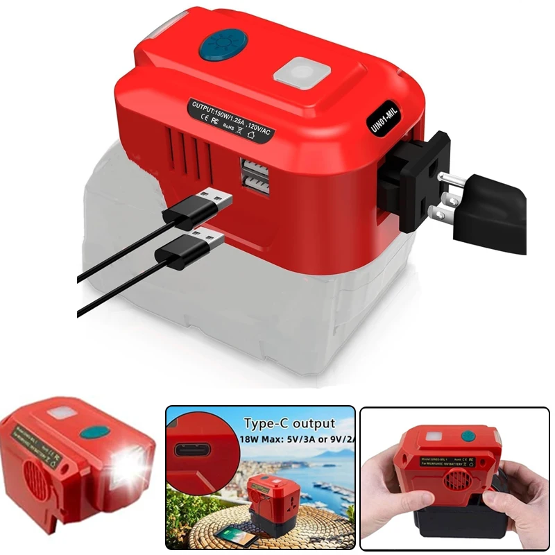 Onduleur 200 W pour batterie Makita 18 V, centrale électrique portable