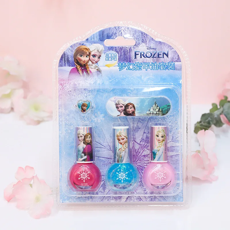 Disney's new Frozen girl play house nail polish makeup dress up set children's handmade manicure stickers diy toy