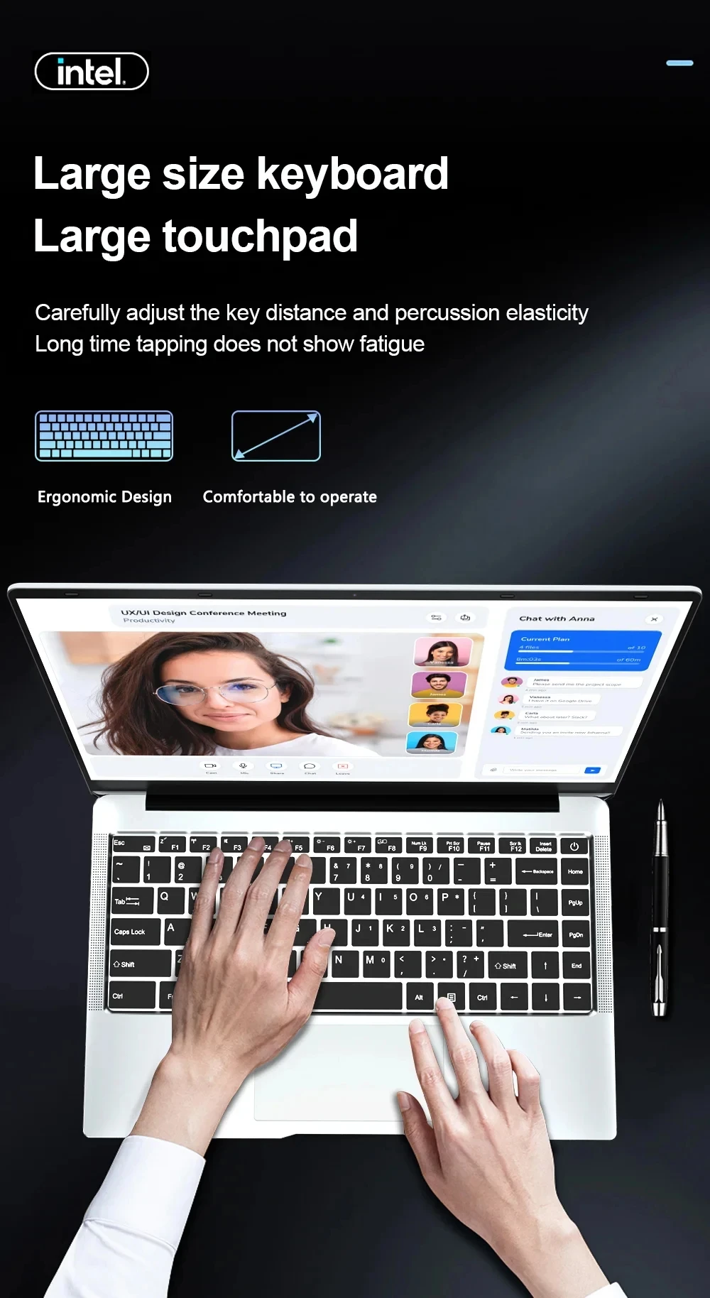 Laptop Computer Windows 11 Notebook 12GB RAM 128GB 256GB 1TB SSD 1920*1080 HD Lightweight Portable Office Study Laptops