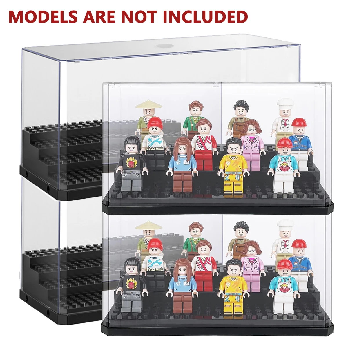 Acryl-Minifiguren-Vitrine, stapelbar und staubdicht, Aufbewahrungsbox für Bausteine und Lego-Actionfiguren, fasst bis zu 32 Figuren – Detail 9
