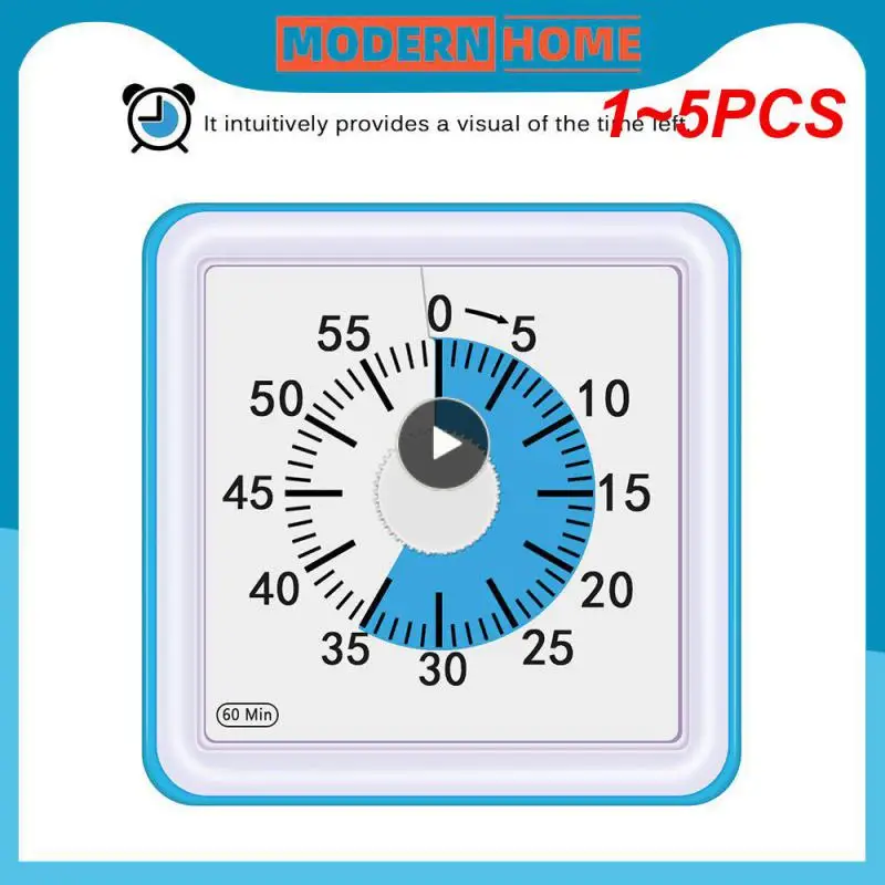 

1~5PCS Minutes Analog Visual Timer Silent Countdown Clock Time Management Tool For Children Kids Adults Visual Analog Timer