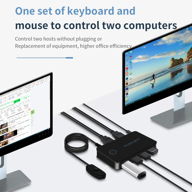 USB 3.0 KVM Switch USB Switcher condiviso 2 ingressi 4 uscite per Laptop PC tastiera Mouse stampante USB Switch Controller Hub Adapter