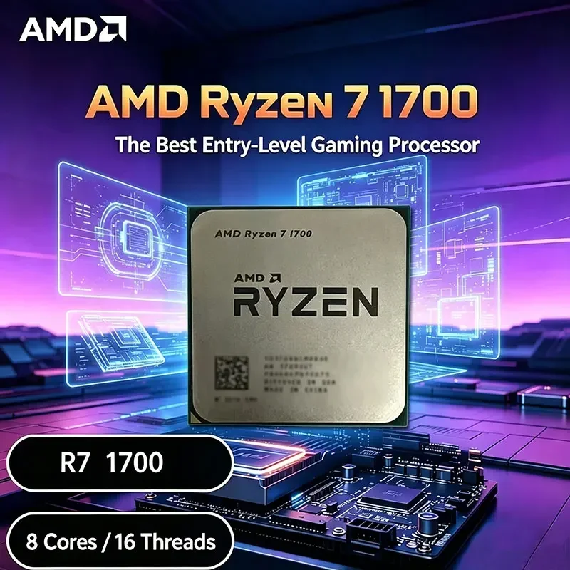 AMD Ryzen 7 1700 R7 1700 3.0GHz 8코어 16스레드 CPU 프로세서 65W YD1700BBM88AE 소켓 AM4 CPU (패키지 없음, 루즈 파이)