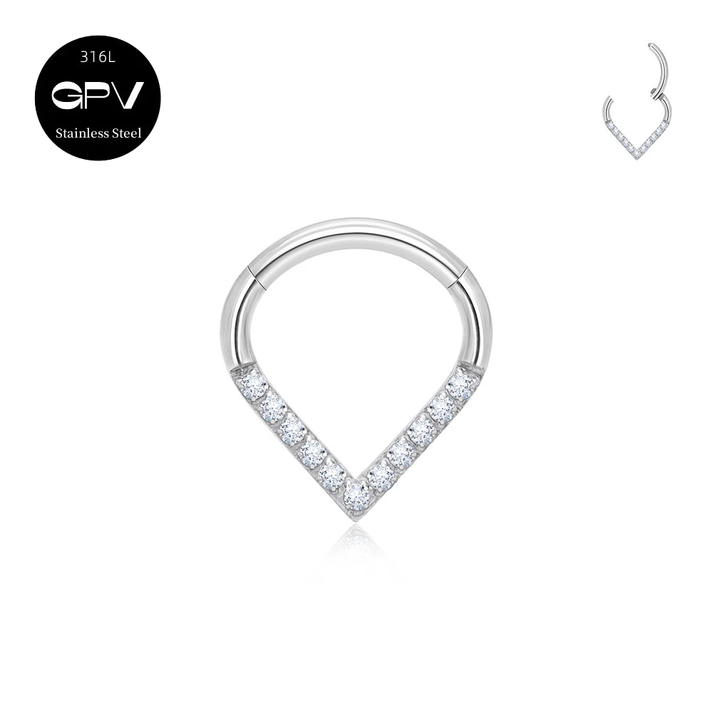 316L Medical Stainless Steel Drop Nose Rings Piercing Jewelry