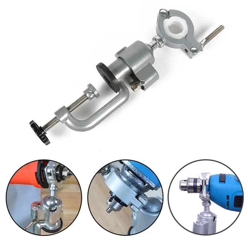 360&deg;Table Swivel Vise Woodworking Grinder Tool Accessory Electric Drill Stand Holder Aluminium Alloy Bracket Table Vise