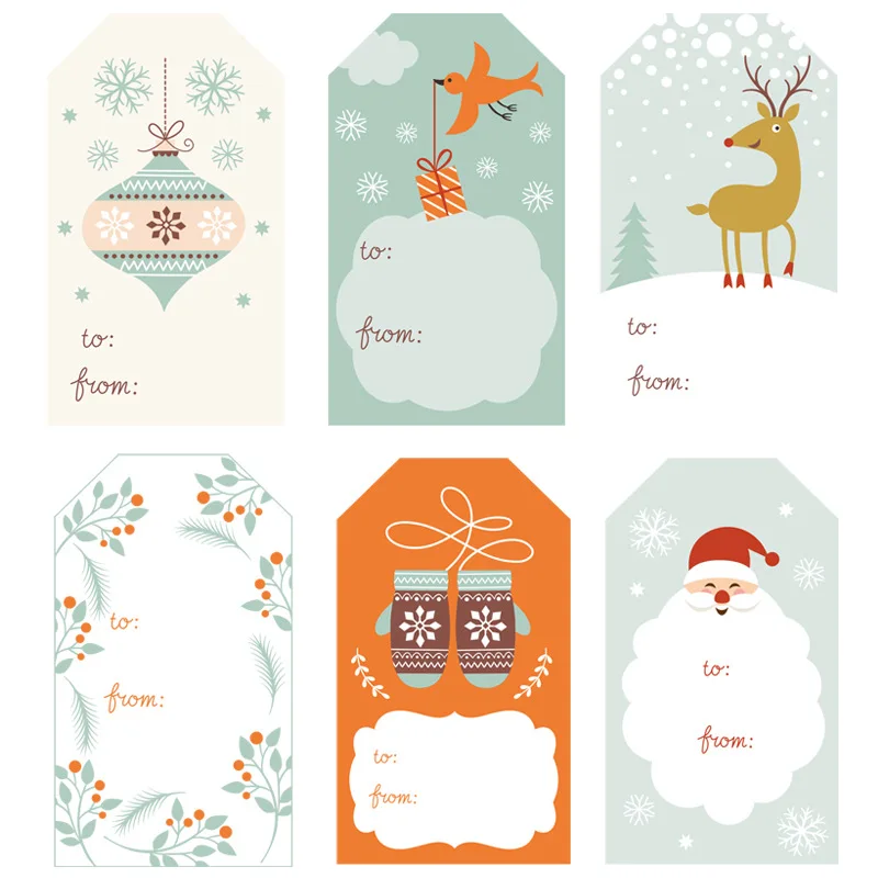 50-250 stücke Rechteck Weihnachten Geschenk Box Decor Dichtung Aufkleber Neue Frohe Weihnachten Aufkleber Nette Santa Aufkleber Schreibwaren – Detail 7