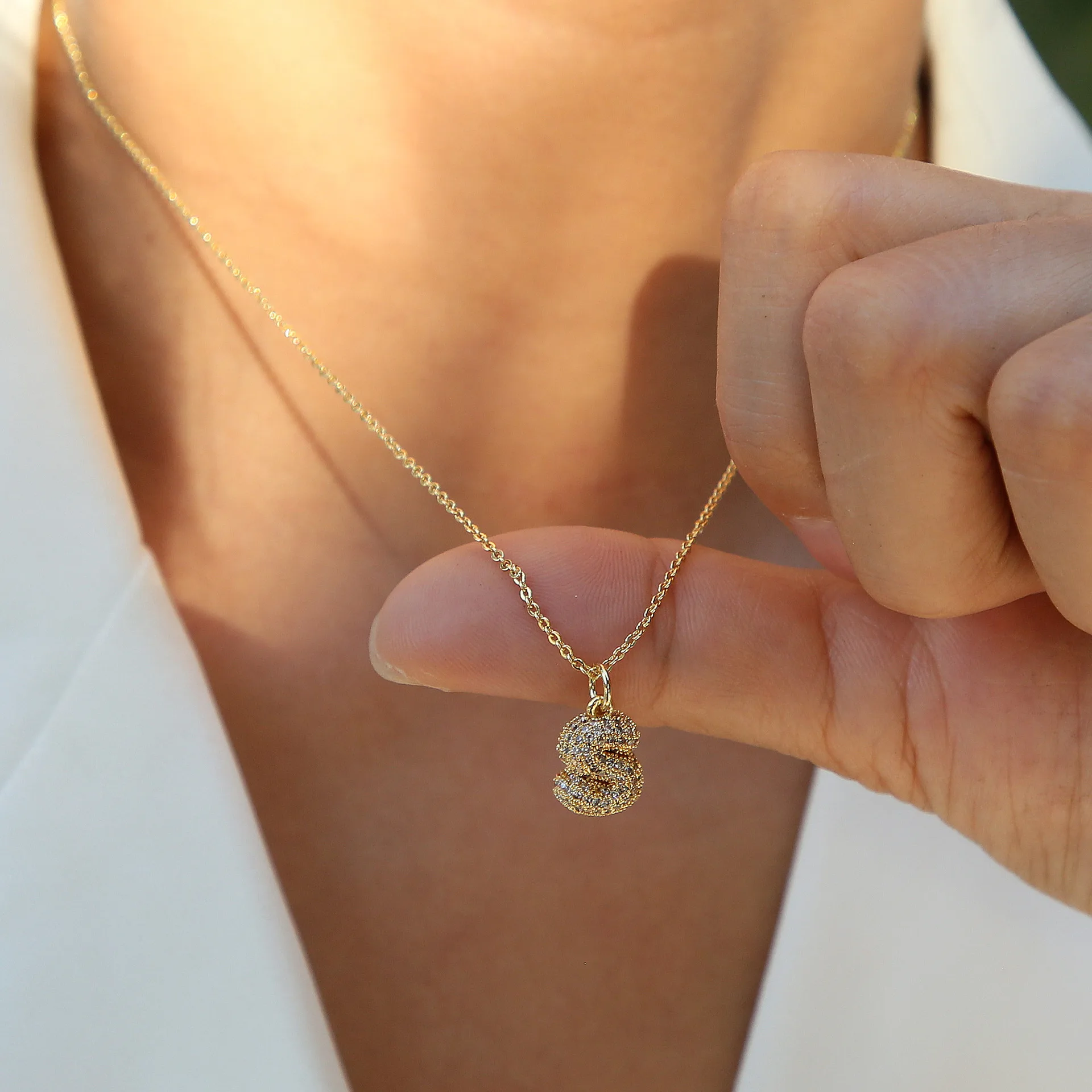 New Chunky A-Z Letter Pendant Neckalce for Women Full Zircon Mini Initial Alphabet Stainless Steel Choker Gifts Delicate Jewelry