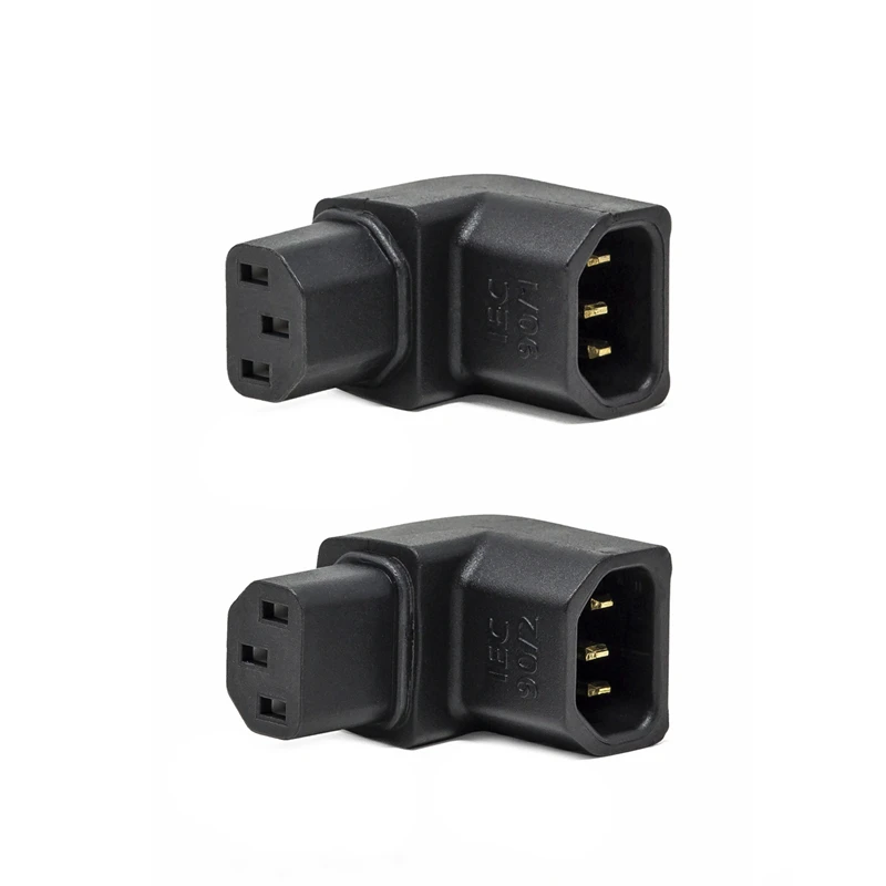Hifi Audio Power Adapter 90/1 90/2 Gold Plated Iec Converter Male To Female Right Angle Connector