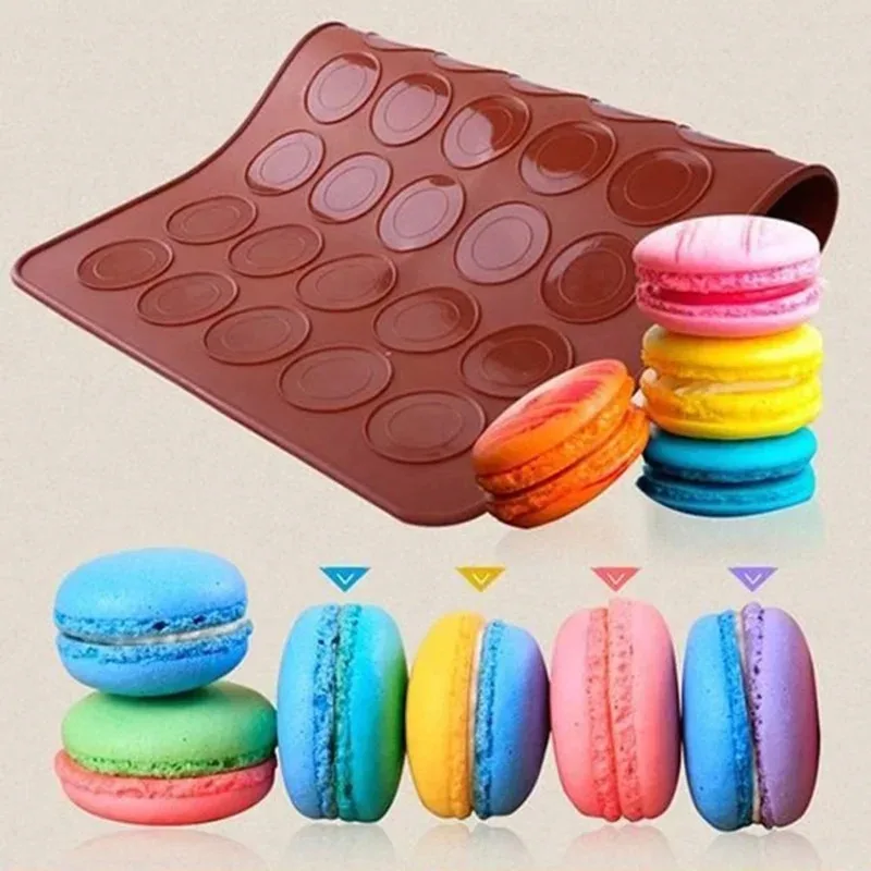 Stampo In Silicone Fai Da Te Macaron 48/30 Fori Tappetino Da Forno Silicone Macaron Pasticceria Forno Stampo Da Forno Foglio Stuoia Amaretto Foglio Ba