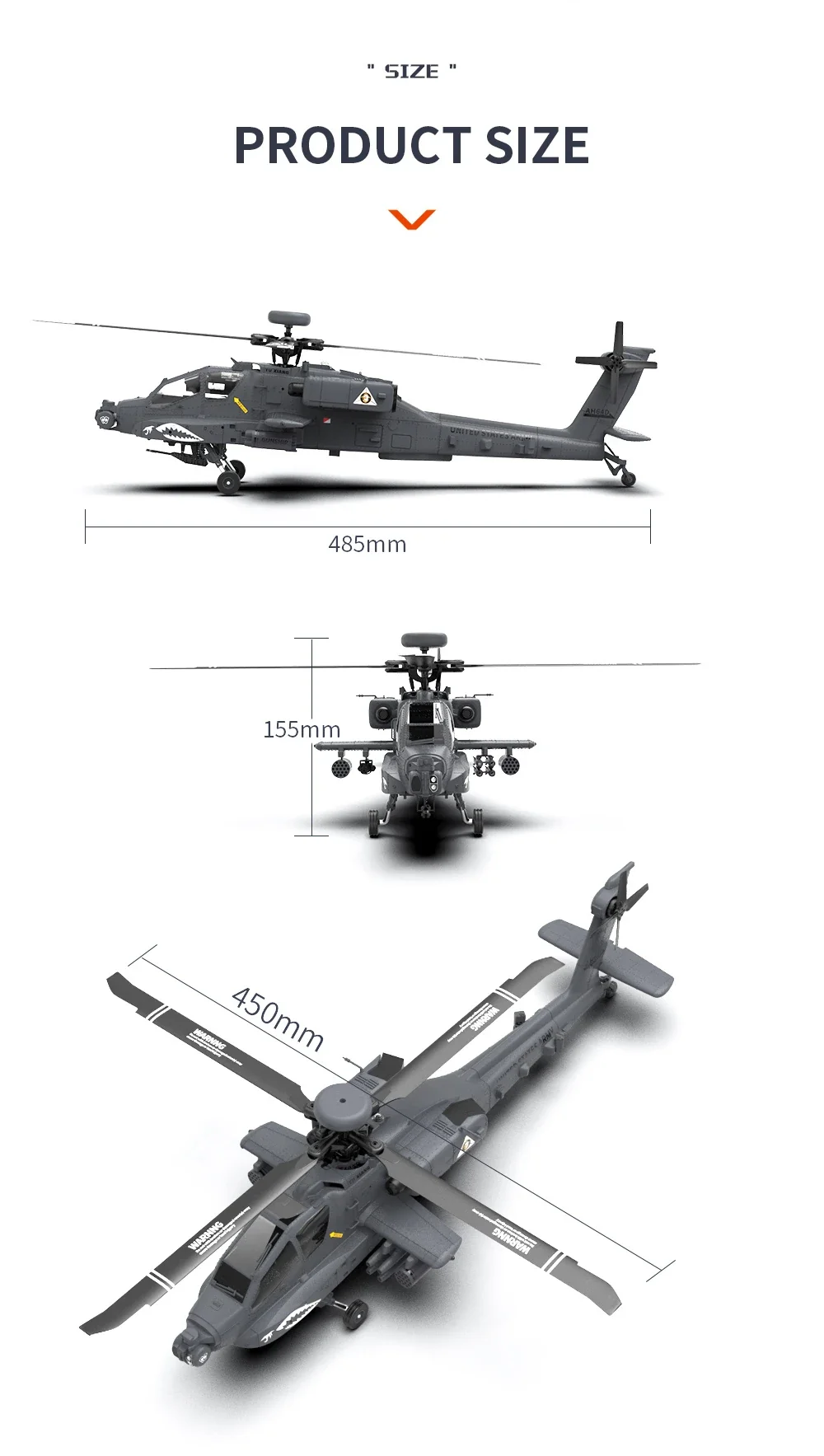 YXZNRC F11-S 1:32 AH-64 Apache Scale 2.4G 6CH GPS Altitude Hold Optical Flow Positioning 5.8G FPV Camera Dual Brushless Motor Flybarless RC Helicopter RTF