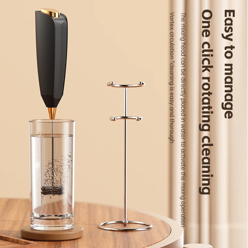 3-in-1 Wireless Electric Milk Frother Handheld Coffee Foam Maker Battery Powered Fast 15s Frothing Suitable For Lattes 6