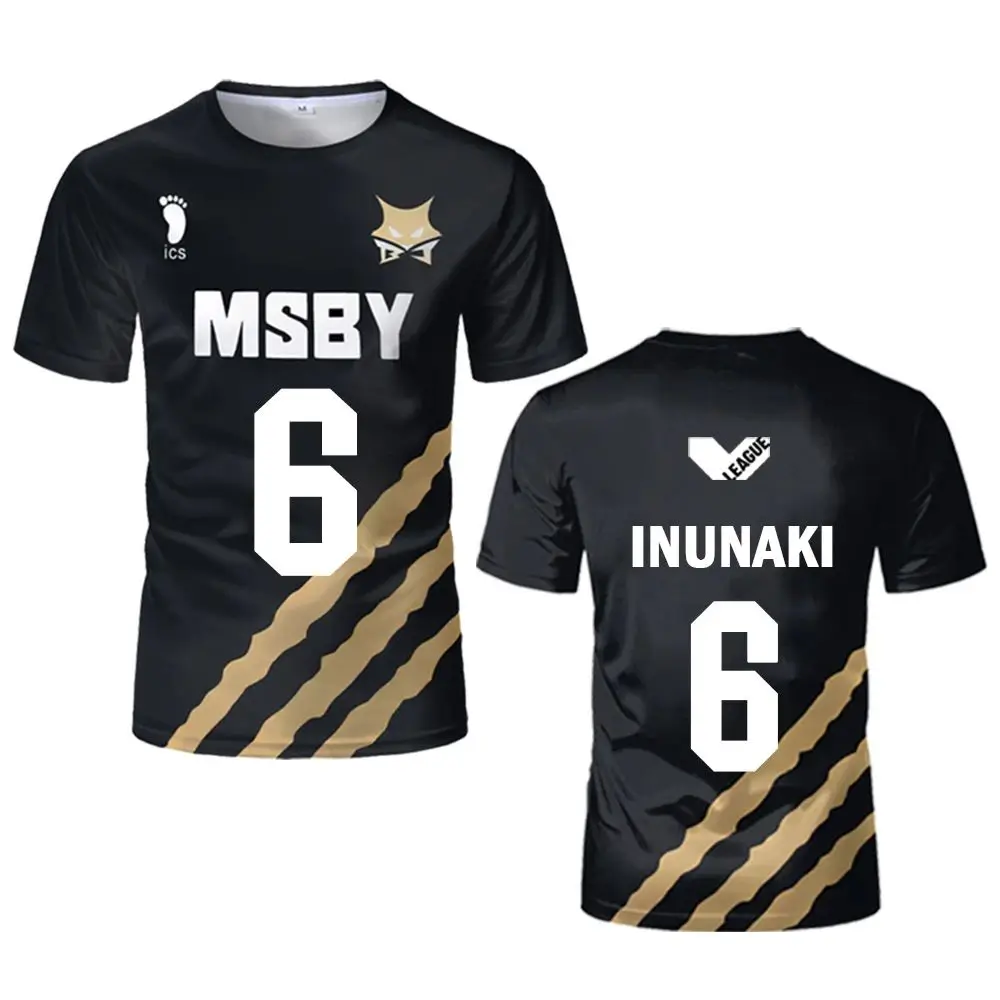 Haikyuu MSBY Black Jackal Trikot Japanische Anime Cosplay Oberteile Volleyball-Uniformen für Männer und Frauen Atmungsaktive Kinder-T-Shirts