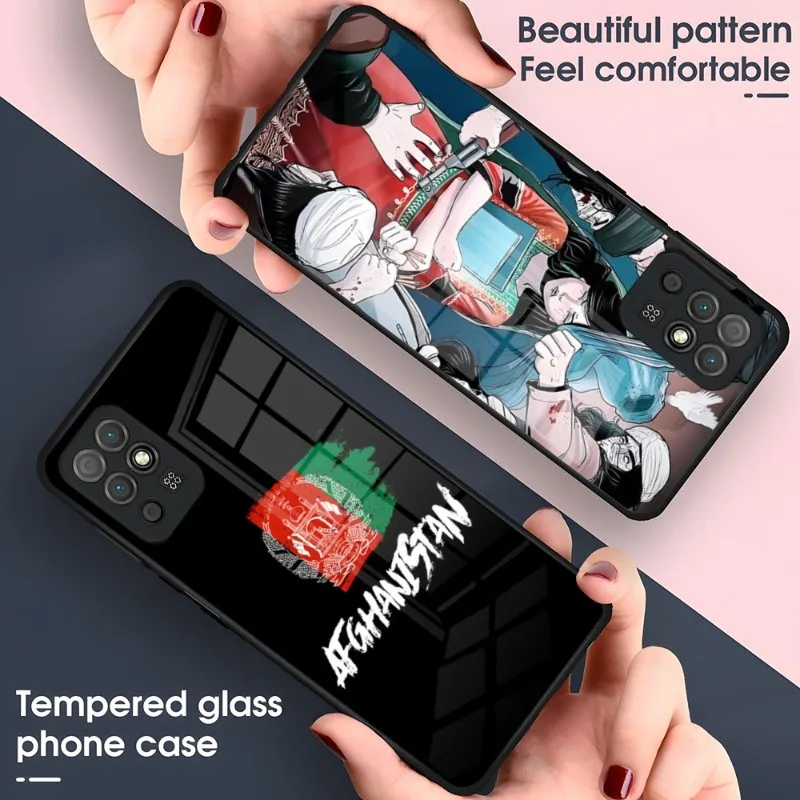 Afgano Afghanistan Flag Phone Case Cover In Vetro Per Oppo A 5G 4Se 5F 15Findx3 Pro X5 K 7 9 S O6 Z O7 7Se 94 95 54 55 57 92S 93S