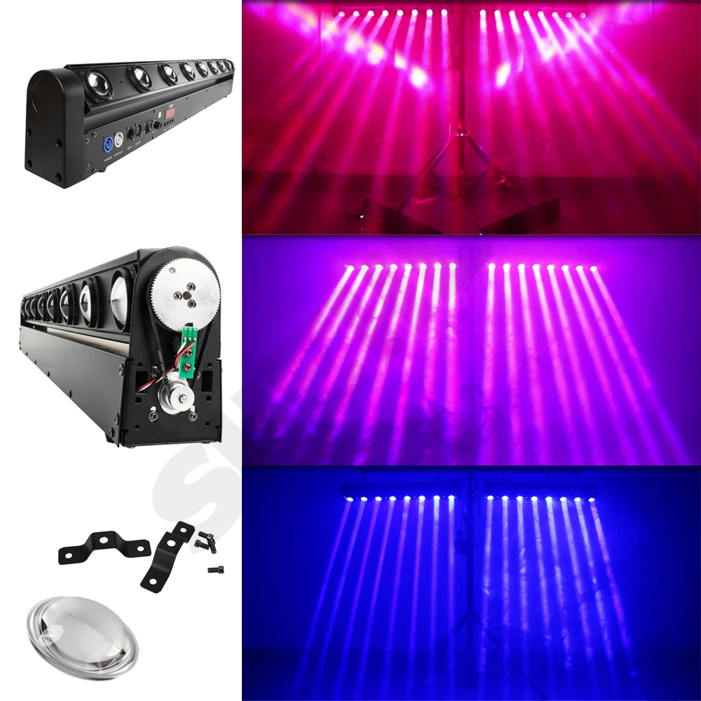 SHEHDS Stage Light DMX LED 8x12W RGBW 4in1 Moving Head Light Hot Wheel Infinite Rotating LED Beam Stage KTV DJ Party Wedding images - 6