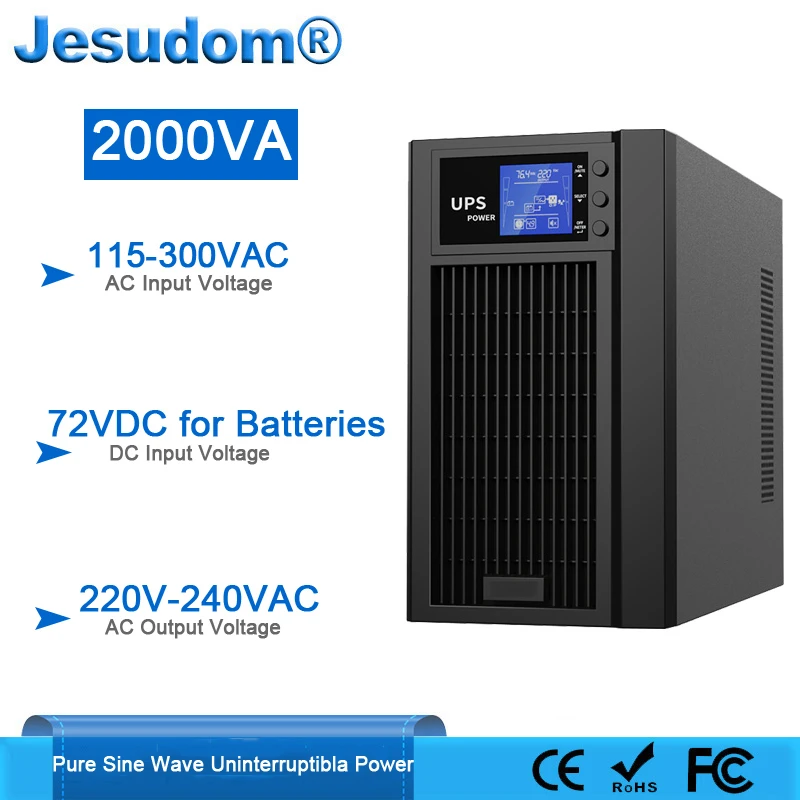 Ups 2000va 1600w Online External 72vdc Batteries Bank To 220ac 50hz