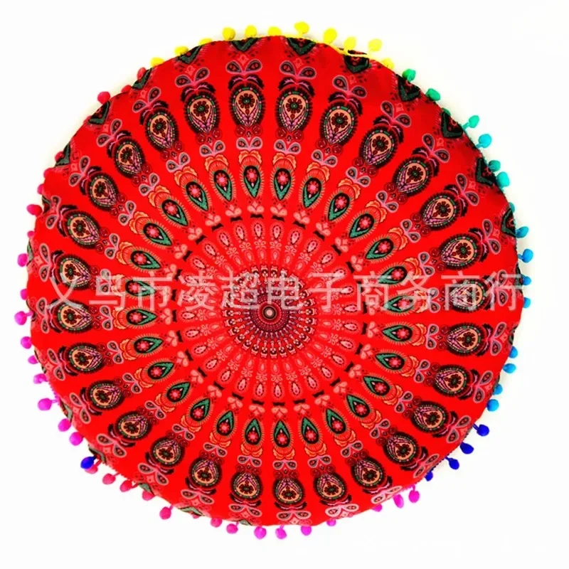 Ethnic Style Round Mandala Pattern Pillowcase Bohemian Cushion Cover Boho Floor Cushion Pillow Case Home Decoration 43x43cm 3