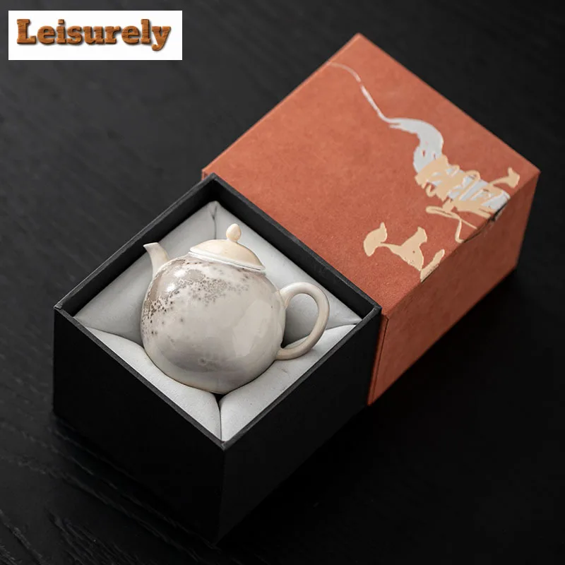 100ML Ink Painting Zhiye Roasting Pomegranate Teapot Retro Tea Infuser Pot Tea Maker Kettle With Ball Hole Cha Supplies Gift