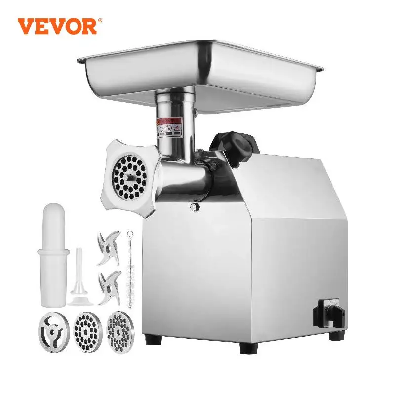 

Электрическая мясорубка VEVOR, 8,3 фунтов/мин, 650 Вт (4600 Вт макс.), набор для промышленного мясорубки, Коммерческая Мясорубка из нержавеющей стали 304