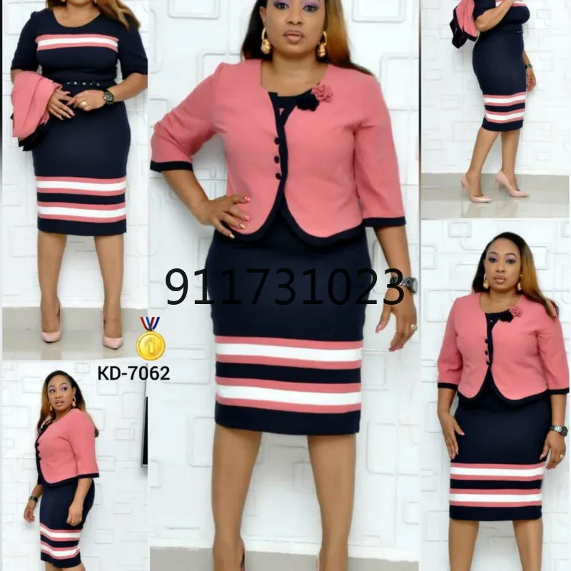 

Plus Size New Trending African Style Office Ladies Coat And Dress Suit For Women