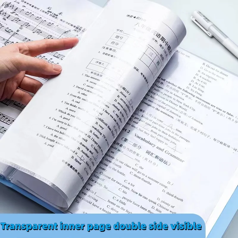 A4 Large Capacity Transparent Folder Paper Storage Multi-layer File Management Clear Book Stationery file folder,transparent folder,transparent storage bag