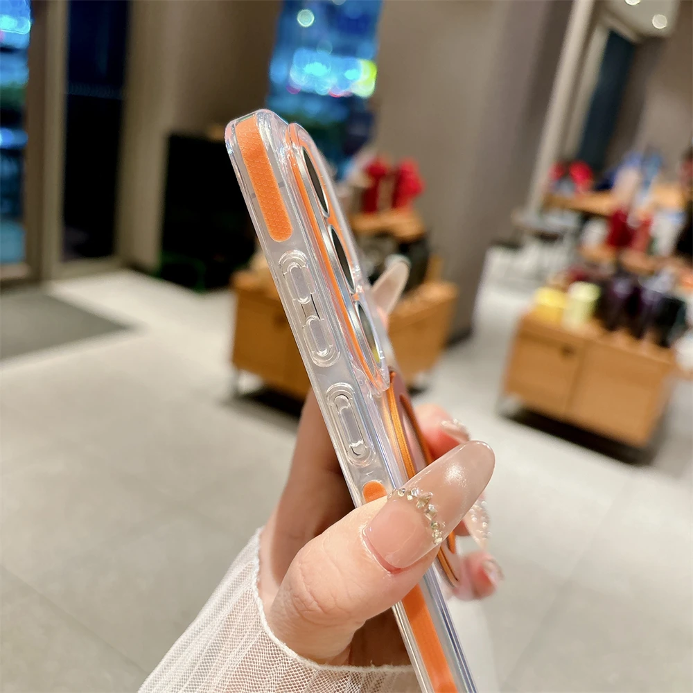 Magnetic 360 Rotating Transparent Shockproof Case with Colorful Bumper