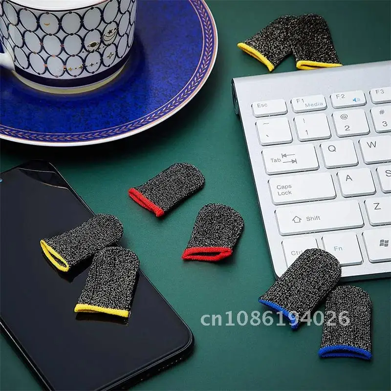 통기성 게임 손가락 커버, 땀 방지, 스크래치 방지 커버, 터치 스크린, 민감한 게임 엄지 장갑, 모바일 PUBG용, 2 개 1 쌍