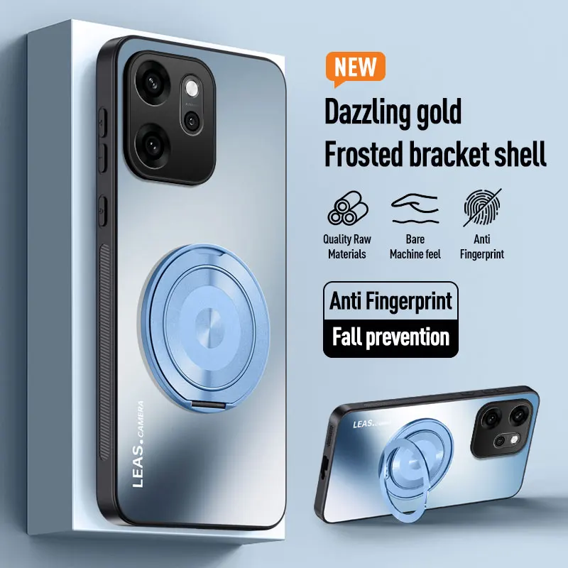 Magnetic Ring Stand Back Phone Case with Magsafe and Lens Protection
