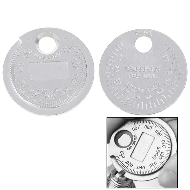 1Pcs Spark Plug Gap Gauge Tool Measurement Coin-type 0.6-2.4mm Range Spark Plug Gage 1