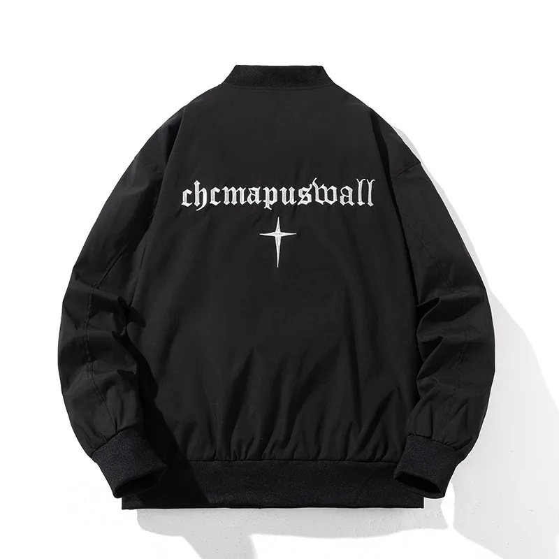 

Мужские и женские куртки-бомберы, модная осенне-зимняя куртка-пилот, однотонные винтажные бейсбольные пальто с капюшоном, черная ветровка с карманами для пар