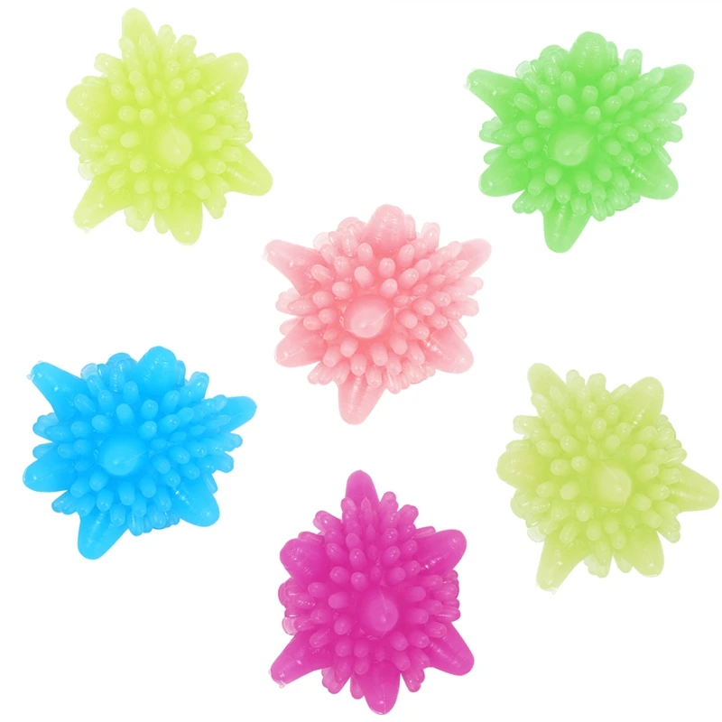 Promotion! 6 Pieces Magic Laundry Ball Reusable Household Cleaning Machine Washing Clothes Softener Starfish Shape Solid Cleanin |