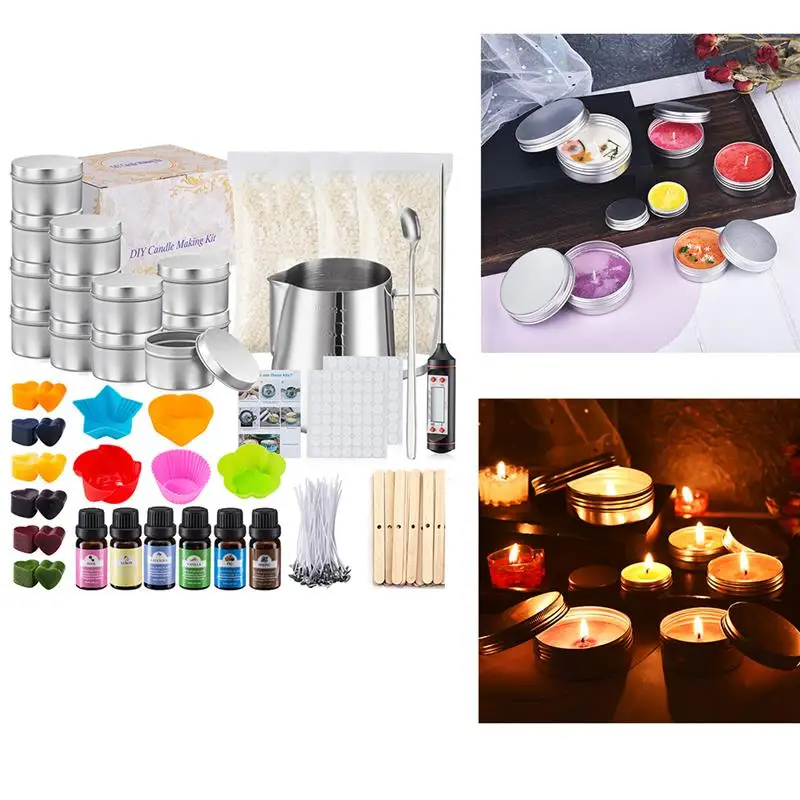 

Набор для изготовления свечей «сделай сам», набор инструментов для изготовления ювелирных изделий ручной работы из пчелиного воска, фитилей, термометра, фиксатора