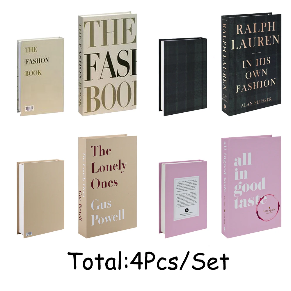  4pcs Fashion Decorative Books Faux Books for