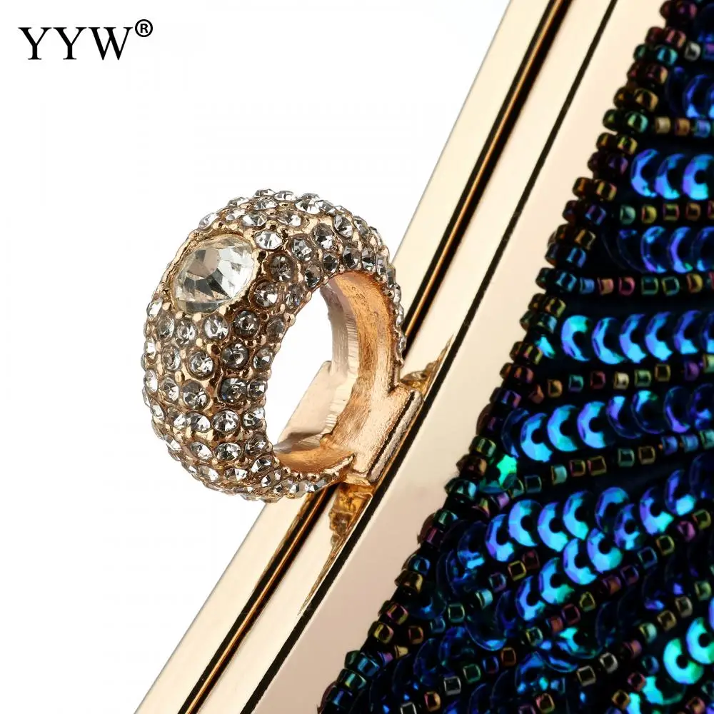 Lost in Vinatge Evening Bag with Sparkly Glitzy Turquoise Peacocks Beading  Clutch with Antique Gold Hardware and Black Silky Bag - AliExpress