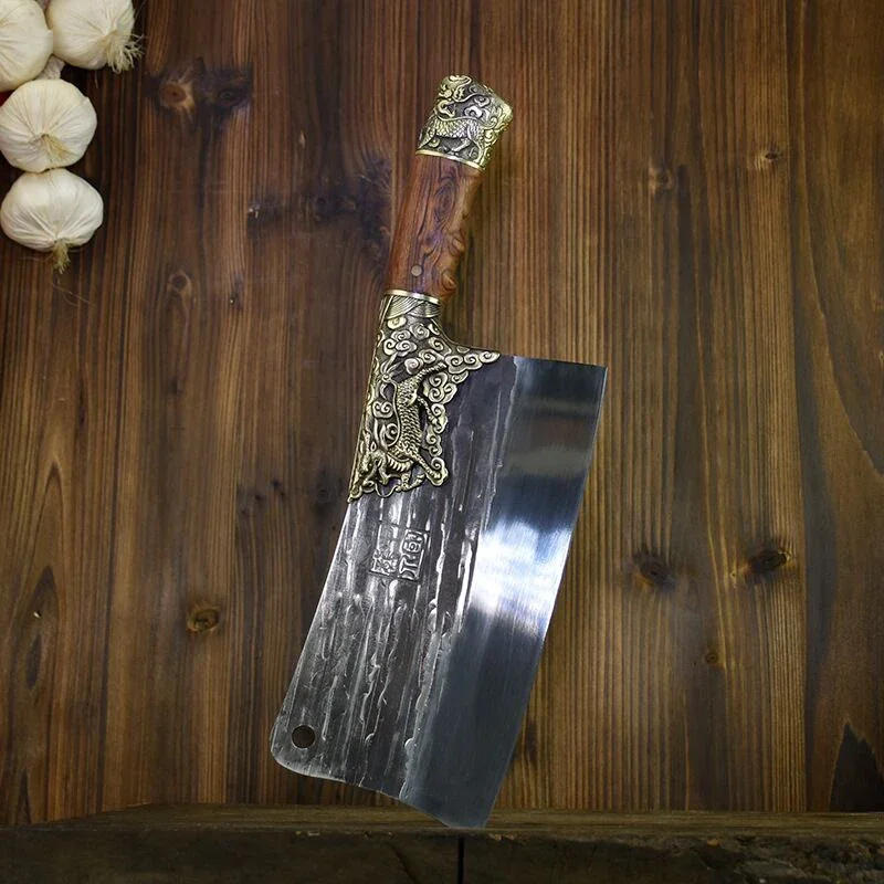 Authentic Longquan ghost hand-made kitchen chopping knife pure hand-forged kitchen knife ancient retro slicer chef's knife