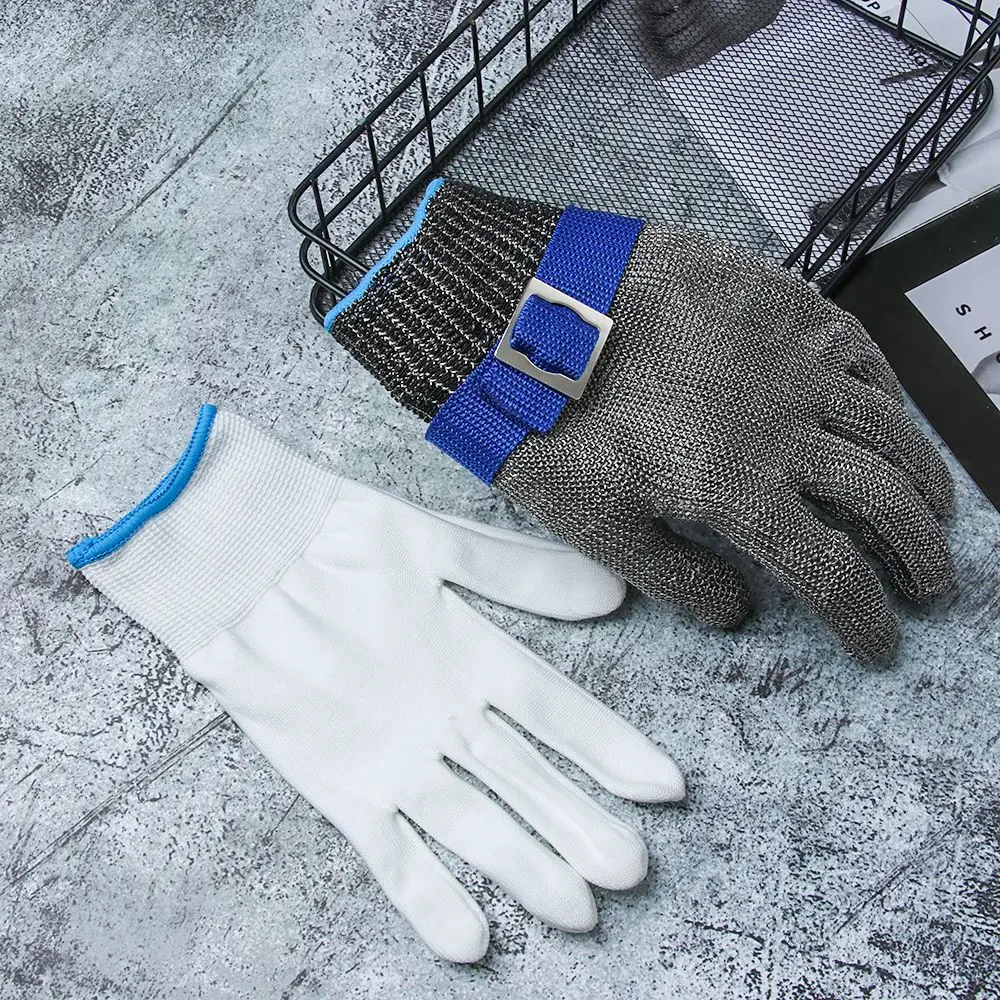 Mesh Butcher Mittens Hand Protection Work Stab Resistant Glove Safety Cut Proof Protection Gloves Stainless Steel Metal