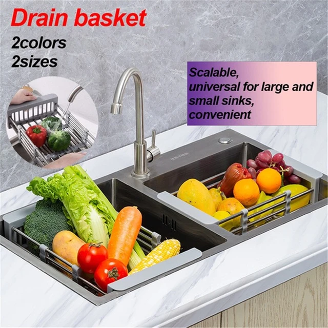 Adjustable Dish Drying Rack Stainless Steel Dish Drainer Fruit Vegetable  Drainer Kitchen Sink Drain Holder Storage Rack - AliExpress