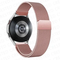 Magnetic Milanese Stainless Steel Watch Strap, 20/22mm, Silver for 22mm (Pink gold)